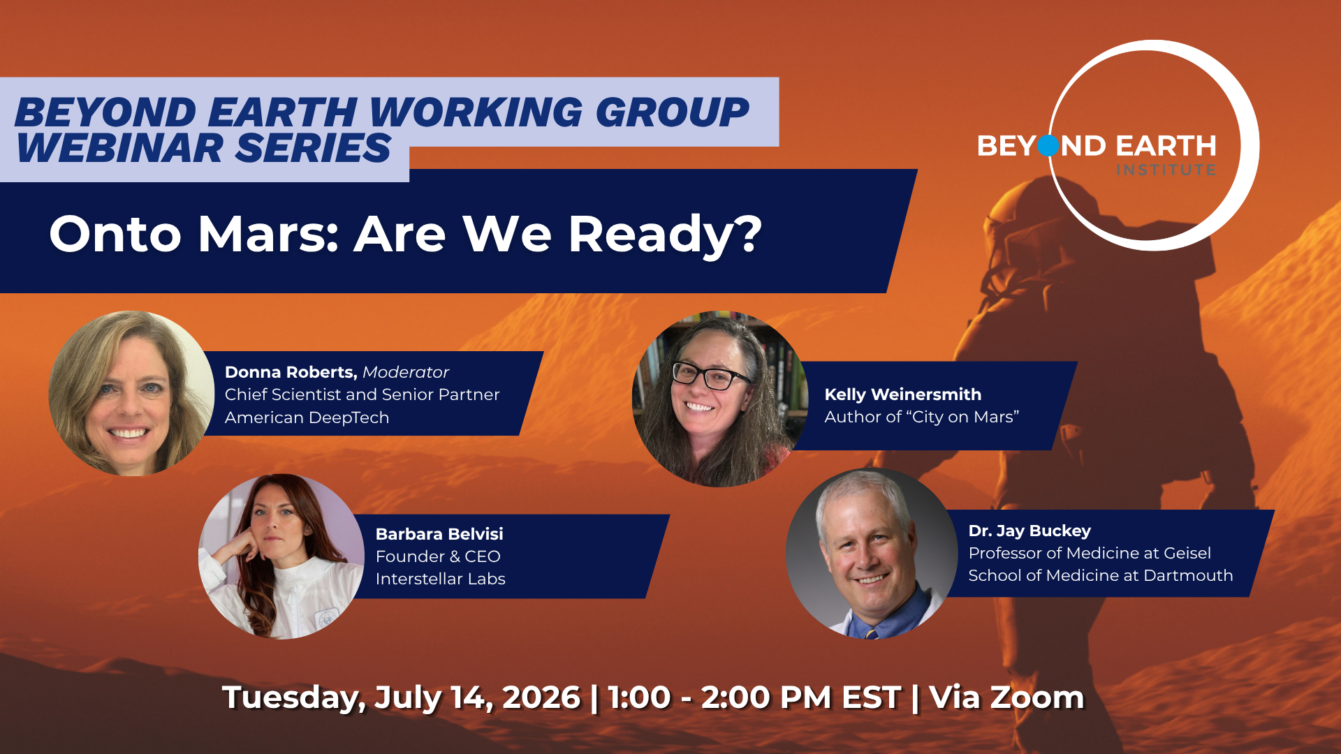 Working Group Webinar Series: On to Mars. Are We Ready?